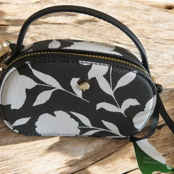 Kate Spade New York x Target Mini Crossbody Bag Flowers White on Black Bag, NWT - Picture 6 of 11